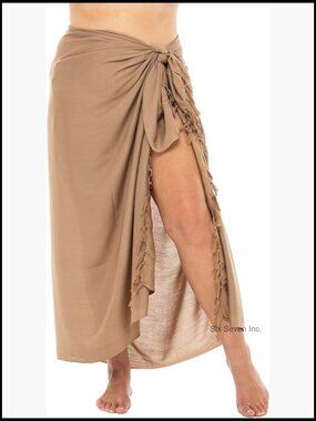 Plus Size Sarong Wrap Swimsuit Cover Up Pareo Beach Skirt Boho Rayon